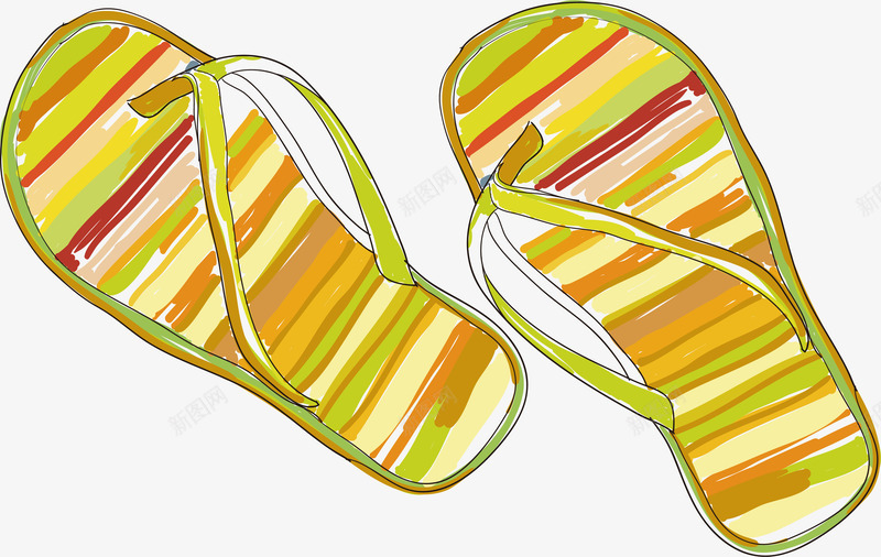 手绘水彩沙滩拖鞋插画矢量图ai免抠素材_新图网 https://ixintu.com 太阳镜 帽子 手绘 拖鞋 柠檬饮料 水彩 水球 沙滩 酒杯 矢量图