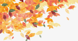 秋天黄色唯美风景图卡通手绘秋天的叶子高清图片