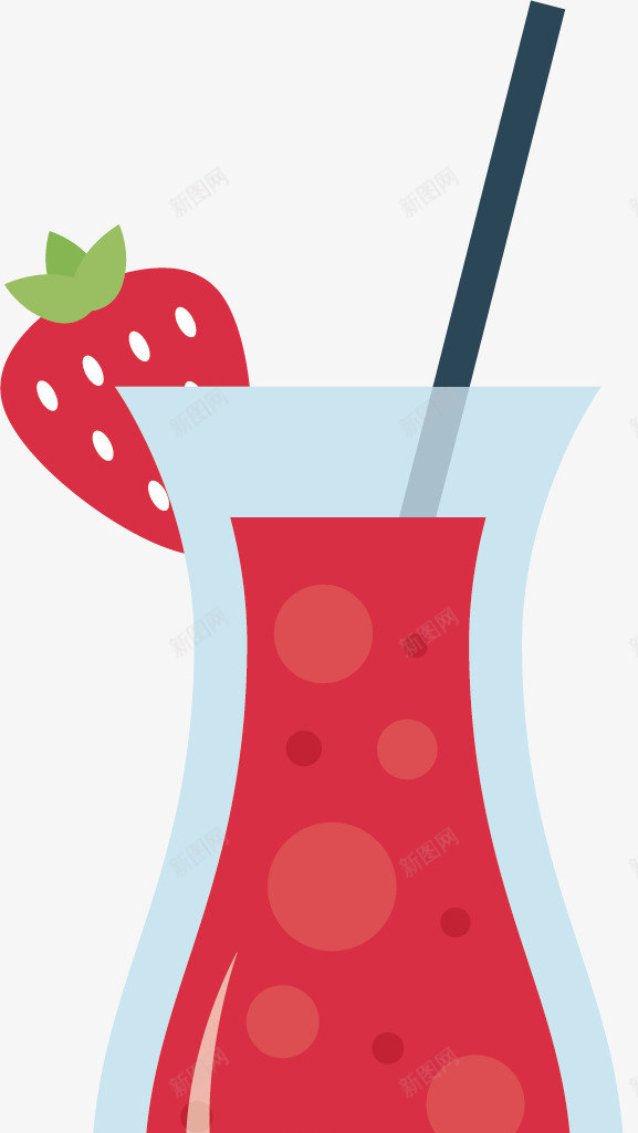 手绘美味草莓汁png免抠素材_新图网 https://ixintu.com 创意 卡通 彩色图简单 手绘图 漫画 草莓汁