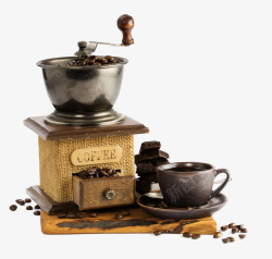 磨咖啡机器手磨半自动咖啡机高清图片