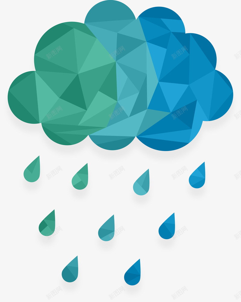 下雨了晶格矢量图ai免抠素材_新图网 https://ixintu.com 下雨 下雨了 简单 绿色 蓝色 矢量图
