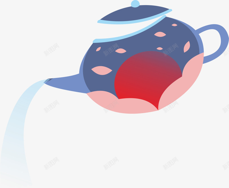 茶壶插画饮料png免抠素材_新图网 https://ixintu.com 插画 水 粉色 茶叶