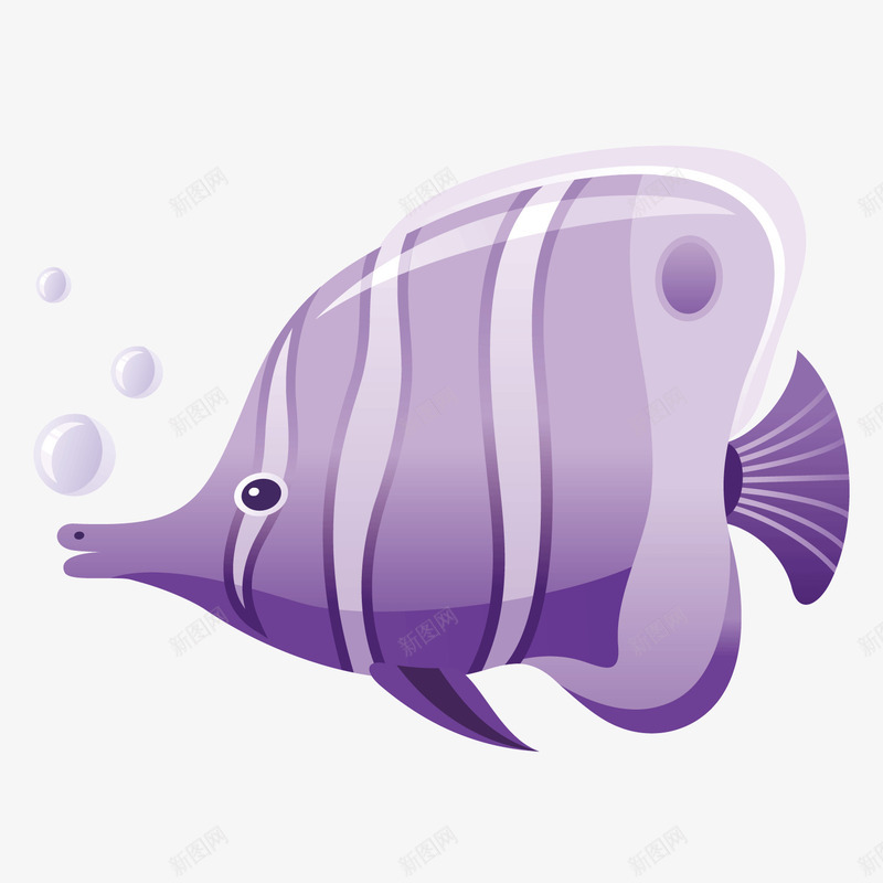 卡通紫色海底泡泡鱼png免抠素材_新图网 https://ixintu.com 卡通 泡泡鱼 海底 紫色 紫色泡泡