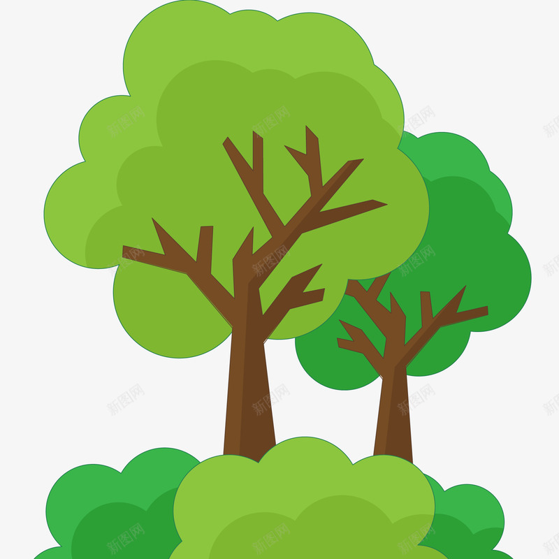 手绘卡通树木png免抠素材_新图网 https://ixintu.com 卡通 大自然 手绘 树木 森林 环保 环境 绿色
