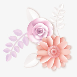 母亲节粉色立体纸雕花朵装饰纹理素材
