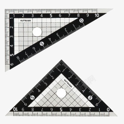 两块线条三角尺素材