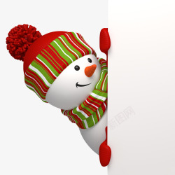雪人圣诞节侧边装饰高清图片