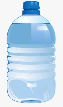 手绘蓝色饮用水瓶素材