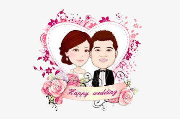 婚礼logo图标png_新图网 https://ixintu.com happywedding 幸福 爱情 爱没有距离 男女 粉色 花卉