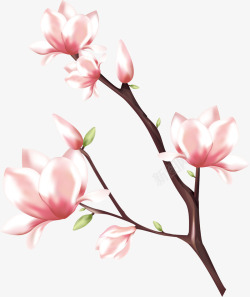 简单桃花素材手绘美丽粉色桃花矢量图高清图片