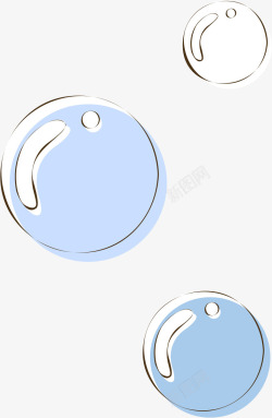 圆形毛毛球蓝色泡泡漂浮高清图片