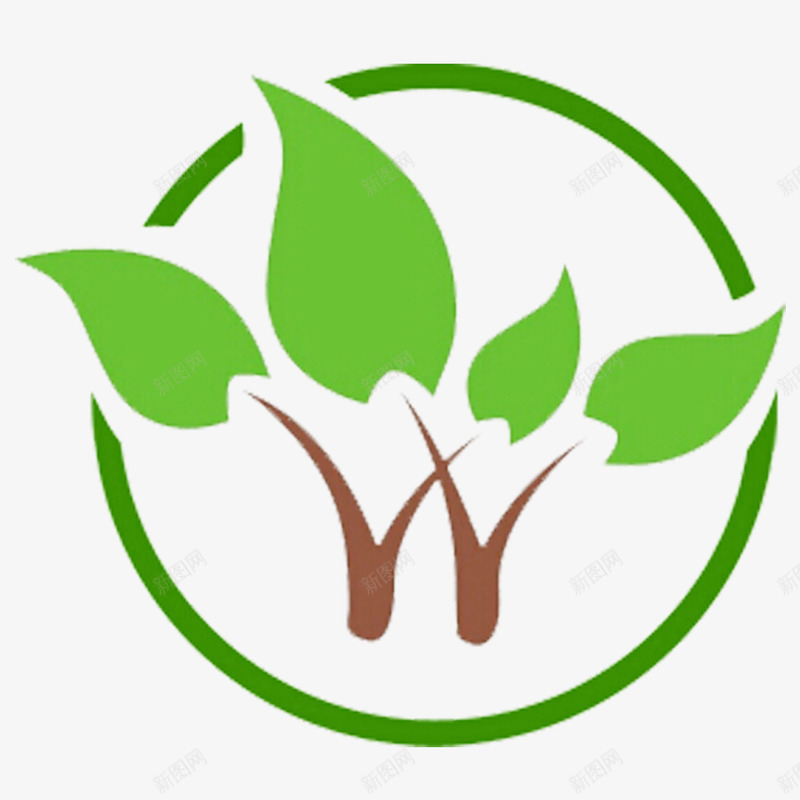 圆形黄绿色叶子简约园林logo图标png_新图网 https://ixintu.com 叶子 园林logo 圆形 简约 黄绿色