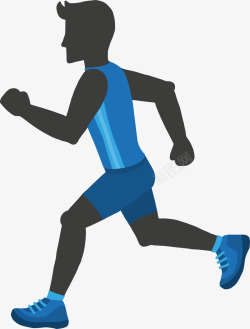 马拉松跑步的男人剪影素材