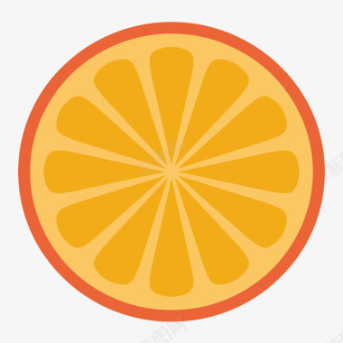 扁平橙子横切面图标图标