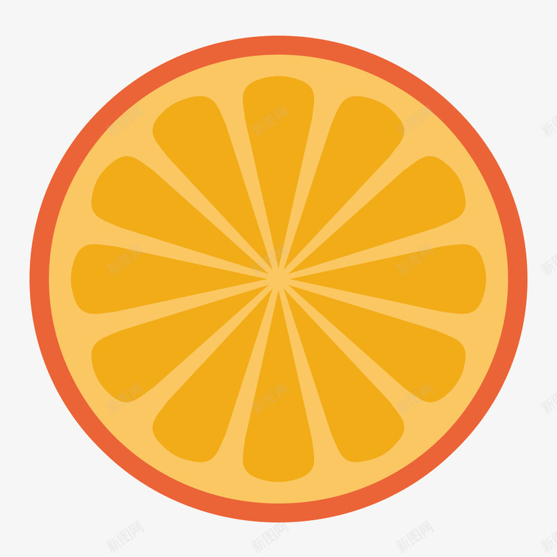 扁平橙子横切面图标png_新图网 https://ixintu.com PNG 扁平化 手绘 橙子 水果 水果素材 素材