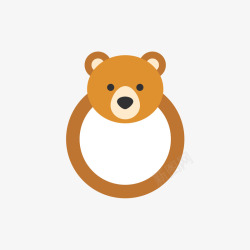 棕色小熊相框矢量图素材