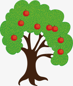 夏威夷水果手绘果树手绘红色水果矢量图高清图片