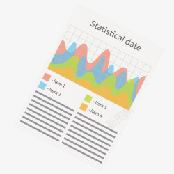 商务办公统计图表俯视图矢量图素材