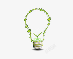灯泡主题绿色水晶灯泡高清图片