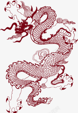紫色印章中国古典图腾龙矢量图高清图片