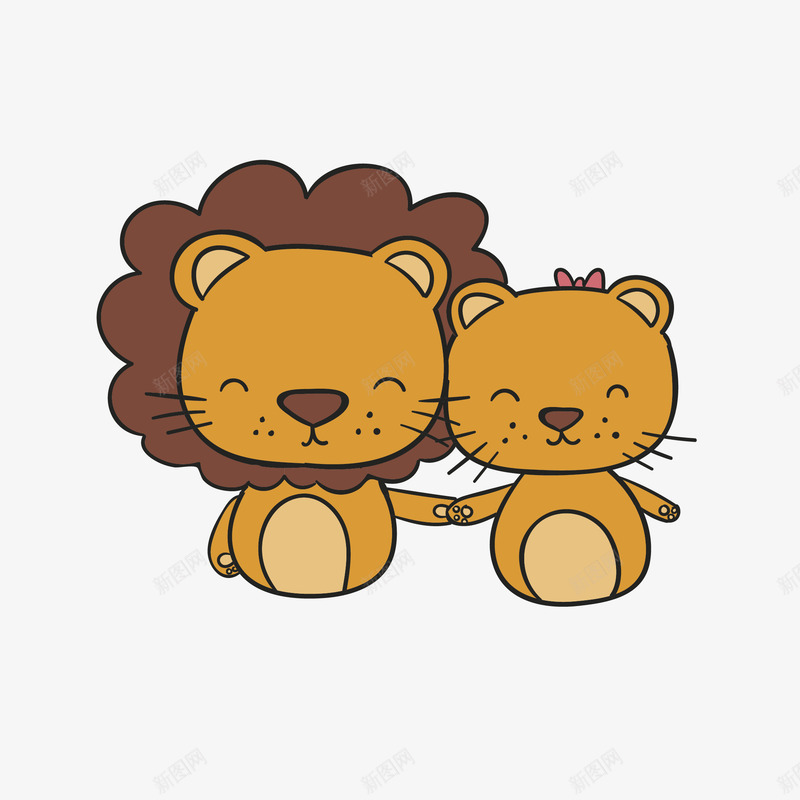 狮子卡通爱情动物矢量图eps免抠素材_新图网 https://ixintu.com 卡通 卡通动物 卡通的 可爱 可爱动物 可爱的动物 狮子 表白 矢量图