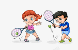 卡通网球运动素材