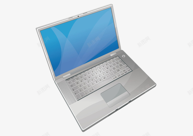 笔记本电脑png免抠素材_新图网 https://ixintu.com 倾斜 笔记本电脑 蓝色屏幕