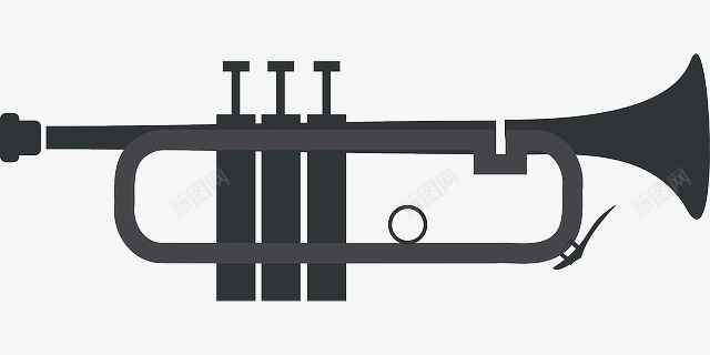 手绘小号png免抠素材_新图网 https://ixintu.com 乐器 小号 手绘 简单