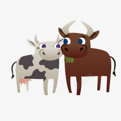 扁平牛棕色卡通动物奶牛矢量图高清图片