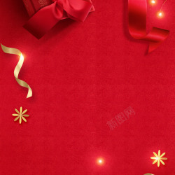 红色化妆品主图红色礼物圣诞背景高清图片