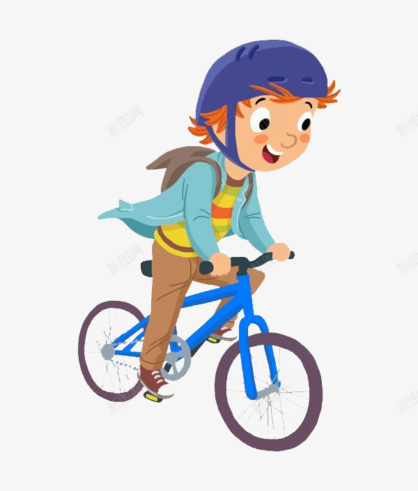 骑自行车的男孩卡通png免抠素材_新图网 https://ixintu.com 卡通 男孩 自行车