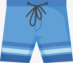 沙滩短裤海滩度假蓝色沙滩裤矢量图高清图片