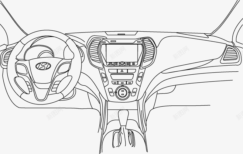 线型驾驶室png免抠素材_新图网 https://ixintu.com 方向盘 汽车 线型 驾驶室