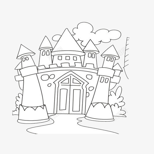 城堡简笔画png免抠素材_新图网 https://ixintu.com 图案 城堡 城堡简笔画 外部 简单 简笔画 简约风格 装饰