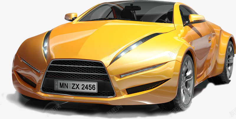这是一款不错的车png免抠素材_新图网 https://ixintu.com 模型 汽车 高贵 黄色