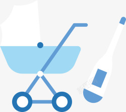 妇幼儿童卡通可爱婴儿用品婴儿车矢量图高清图片