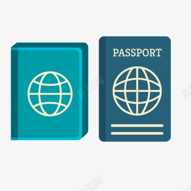 旅行社旅行护照图标矢量图图标