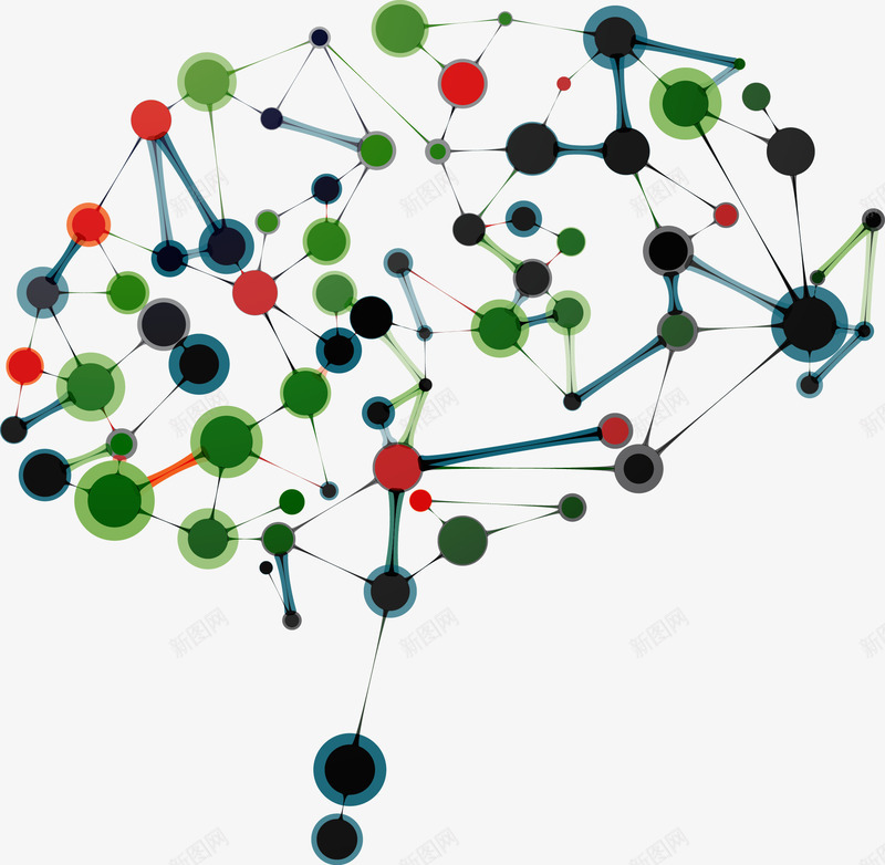 原子结构组成的大脑png免抠素材_新图网 https://ixintu.com 分子结构 原子 大脑