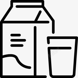 有机食品和餐厅牛奶图标高清图片