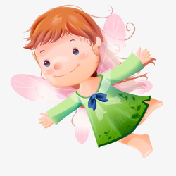 飞翔的小女孩飞翔的花仙子高清图片