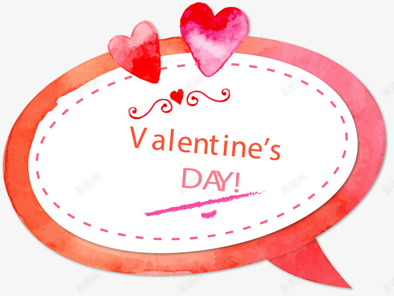 情人节红色对话框png免抠素材_新图网 https://ixintu.com day valentines 情人节 水彩 爱情 红色对话框 红色爱心