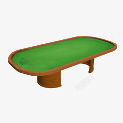 绿棕色椭圆形桌面赌博桌素材