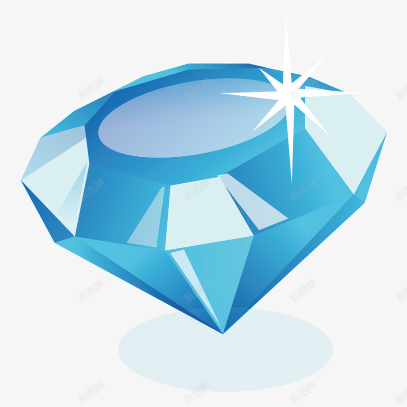 蓝色闪亮钻石png免抠素材_新图网 https://ixintu.com 立体插画 素材 蓝色 钻石 闪亮