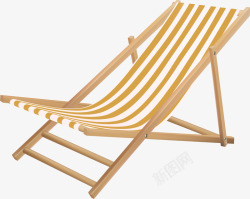 卡通沙滩椅黄色素材