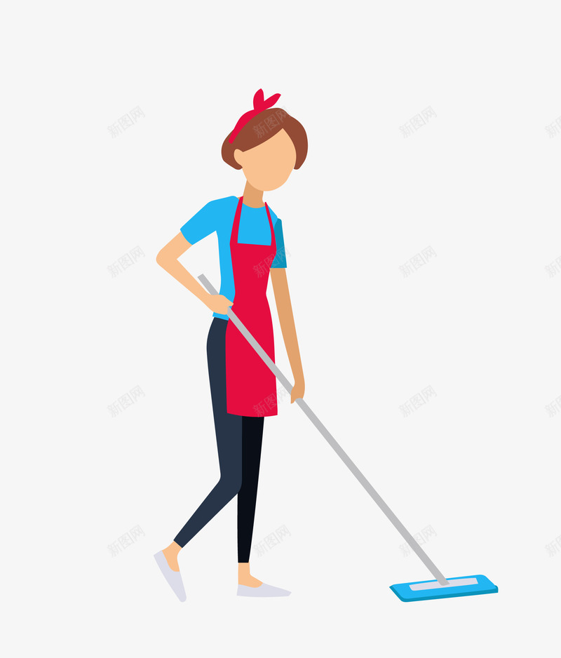 清洁地面png免抠素材_新图网 https://ixintu.com 保洁 工作人员 打扫 清洁