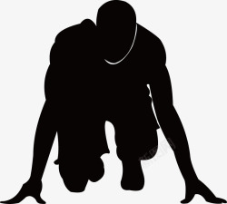 黑人跑步锻炼运动人物剪影图标高清图片