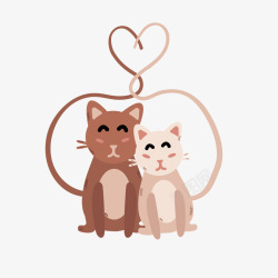 卡通小猫爱情动物矢量图素材