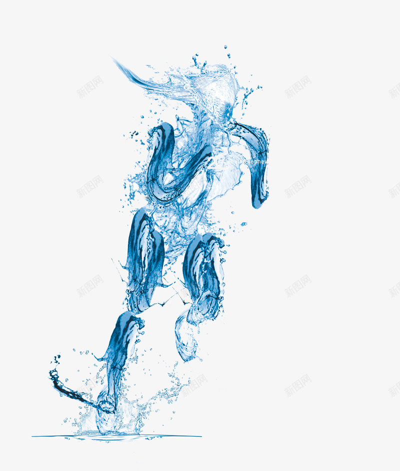奔跑的水人psd免抠素材_新图网 https://ixintu.com PSD素材 奔跑的水人 水人 蓝色水人 运动