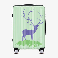 拉行李箱的空姐个性麋鹿印花拉杆箱高清图片