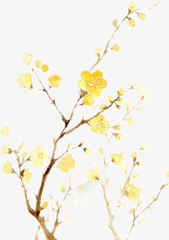 黄色花朵png免抠素材_新图网 https://ixintu.com 卡通手绘 梅花 植物 花草树木 黄色
